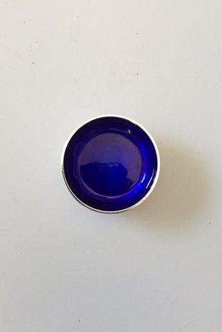 Georg Jensen Bernadotte Sterling Sølv saltkar med blå emalje No 902B - Danam Antik