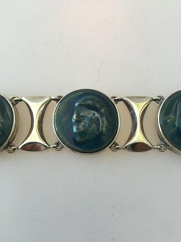 Royal Copenhagen A. Dragsted Jais Nielsen Sterling Sølv og Porcelæns armbånd - Danam Antik