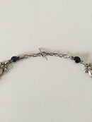 Georg Jensen Sterling Sølv Halskæde med blå sten No 15 - Danam Antik