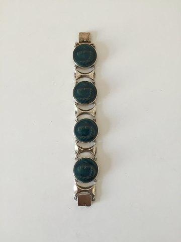 Royal Copenhagen A. Dragsted Jais Nielsen Sterling Sølv og Porcelæns armbånd - Danam Antik