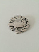Georg Jensen Sterling Sølv Broche med due No 123 gamle stempler - Danam Antik