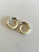 Georg Jensen Sterling Sølv Øreringe med Elfenben - Danam Antik