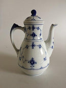 Bing & Grøndahl Blåmalet Musselmalet Riflet Kaffekande - Danam Antik