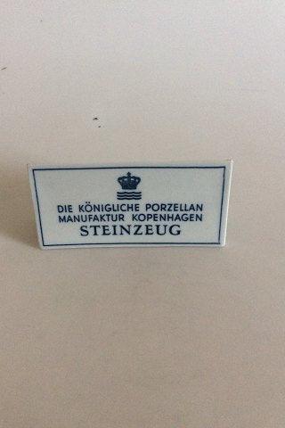 Royal Copenhagen Forhandler Reklame Skilt "Steinzeug" Stentøj - Danam Antik