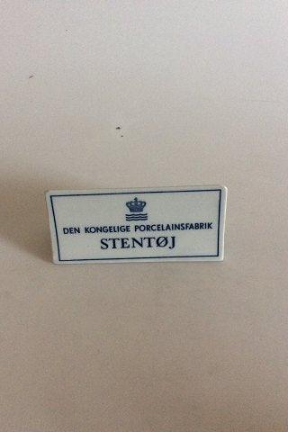 Royal Copenhagen Forhandler Reklame Skilt "Stentøj" - Danam Antik