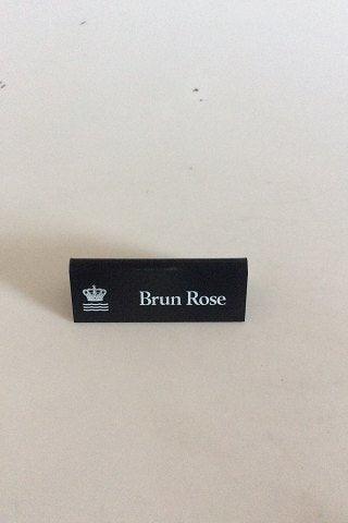 Royal Copenhagen Forhandler Reklame Skilt i Plastik "Brun Rose" - Danam Antik