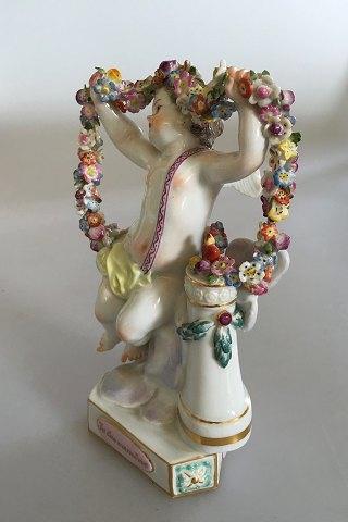Meissen Putti med Vinger og Blomsterranke Figurine - Danam Antik