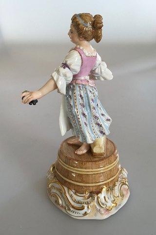 Meissen Pige på Vintønde med druer i hånden Figurine - Danam Antik