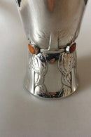 Georg Jensen Sølv Vase med Ravsten No 116 - Danam Antik