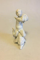 Bing & Grøndahl Figur Dreng på Ryggen af Delfin No 4058 - Danam Antik