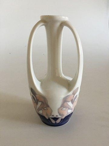 Royal Copenhagen Art Nouveau Vase med Tre Hanke No 290/60B - Danam Antik