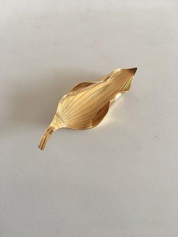 Anton Michelsen Bladformet Broche i Guld Designet af Gertrud Engel - Danam Antik