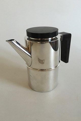 Georg Jensen Sterling Sølv S.G.J Kaffekande med Trælåg og Træhåndtag No 1143 - Danam Antik