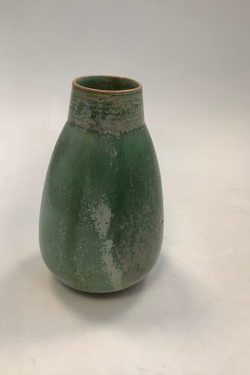 Nymølle Jacob Bang Grøn Spættede Glasur Vase - Danam Antik