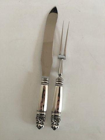 Georg Jensen Konge Sterling Sølv Forskærersæt med kniv og gaffel No 119 - Danam Antik