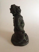 Siegfried Wagner Bronze figur af leende dame fra Ib Rathje Bronzestøberi - Danam Antik