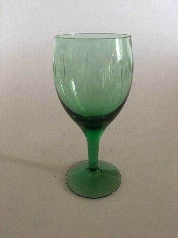 "Kirsten Piil" Grønt Hvidvinsglas fra Holmegaard - Danam Antik