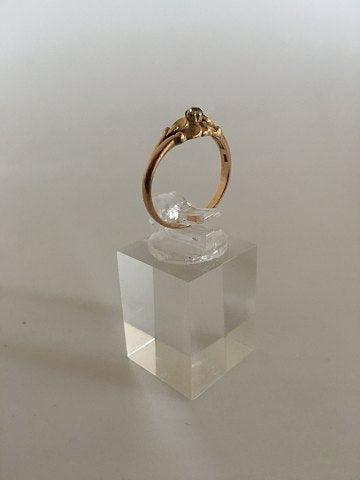 Georg Jensen & Wendel 18K Guld Ring No. 234 med Diamant - Danam Antik