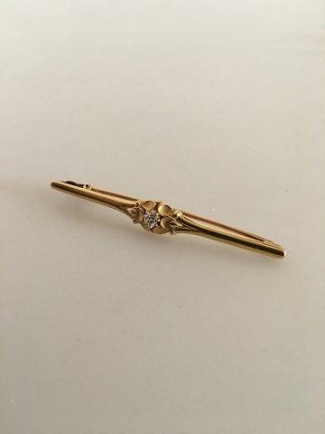 Georg Jensen 18K Guld Broche No. 237 prydet med Diamant. - Danam Antik