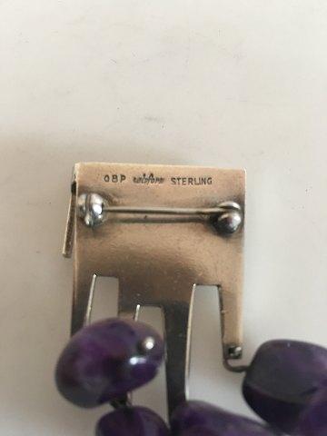 Ole Bent Petersen for Sølvform Sterling Sølv Broche med Amethyst Sten - Danam Antik