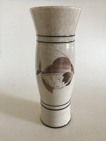 Bing & Grøndahl Art Deco Vase med Fisk 118K/371 - Danam Antik