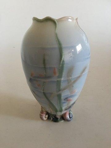 Heubach Art Nouveau Vase med Undersøisk Havdekoration - Danam Antik