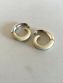 Georg Jensen Sterling Sølv Øreringe med Elfenben - Danam Antik