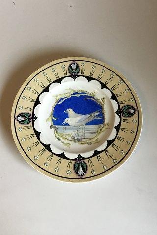 Aluminia Fantasi kagefad i porcelæn med motiv B: To måger. Nilaus Fristrup 1882 - Danam Antik
