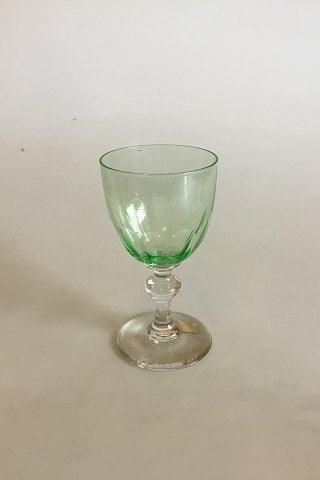 Dansk Glas Hvidvinsglas med grøn cuppa - Danam Antik