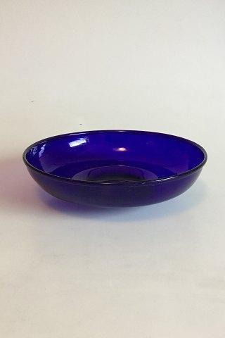 Lav skål af blåt glas - Danam Antik