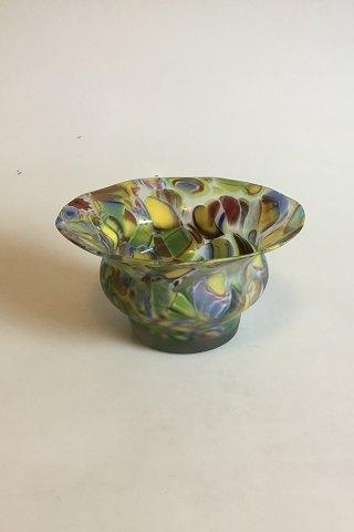 Skål af farvet glas - Danam Antik