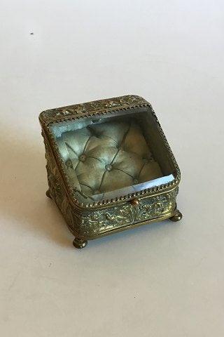 Smykkeskrin i Messing med glaslåg - Danam Antik