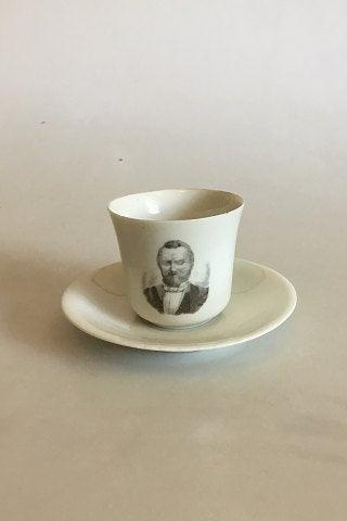 Bing & Grøndahl 6 kaffekopper med underkopper med portrætter af Venstrepolitikere - Danam Antik