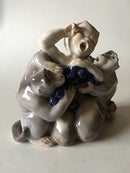 Royal Copenhagen Faun/Pan Figur med 2 aber No 2496 - Danam Antik