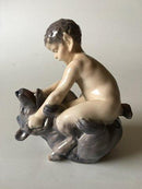 Royal Copenhagen Figur Faun med Bjørn No 648 - Danam Antik