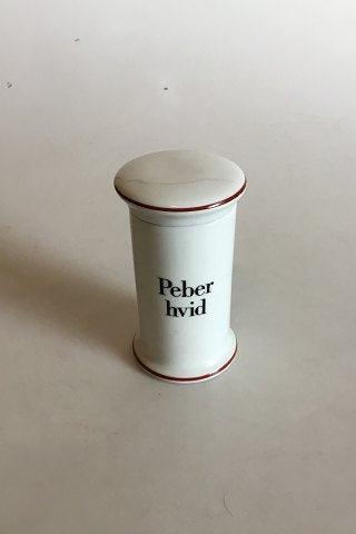 Bing & Grøndahl Peber Hvid Krydderikrykke No 497 fra Apotekerserien - Danam Antik