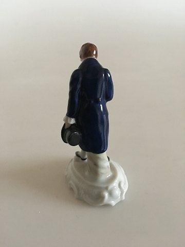 Rosenthal Miniature Figurine af Elegant Herre med Blomster - Danam Antik
