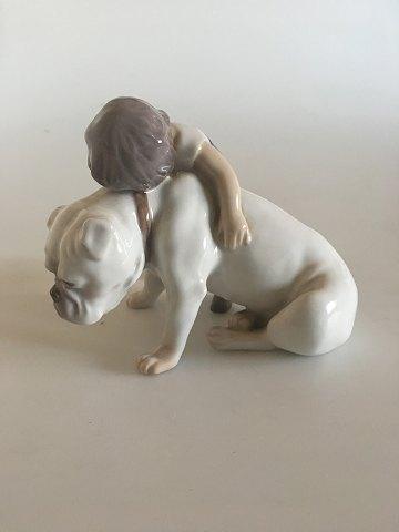 Bing & Grøndahl Figur Dreng med Bulldog No 1790 - Danam Antik