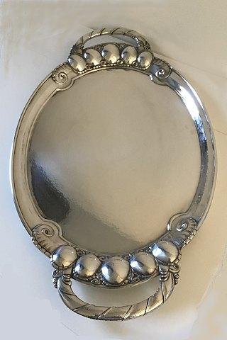 Georg Jensen Sterling Sølv Stort Serveringsfad i Melon mønstret No 159B - Danam Antik