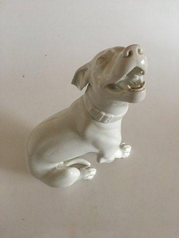 Bing & Grøndahl Blanc de Chine Figur af en Hund - Danam Antik