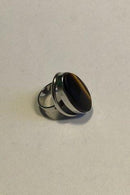 Niels Erik From Sterling sølv Ring med ovaltformet Tigerøje - Danam Antik