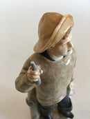 Bing og Grøndahl Overglasur Figur af Fiskermand - Danam Antik