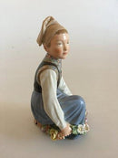 Royal Copenhagen Overglasur Figur Amager Dreng No 12414 - Danam Antik