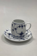 Royal Copenhagen Musselmalet Riflet Sennepkrukke med underfad No 413 - Danam Antik