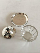 Grann & Laglye Lågskål i Krystal med Sølvlåg på en Georg Jensen Sterling Bakke No 209E - Danam Antik