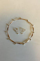 Bent Knudsen Leddelt Halskæde og Ørestikker i 14 K Guld med perler - Danam Antik