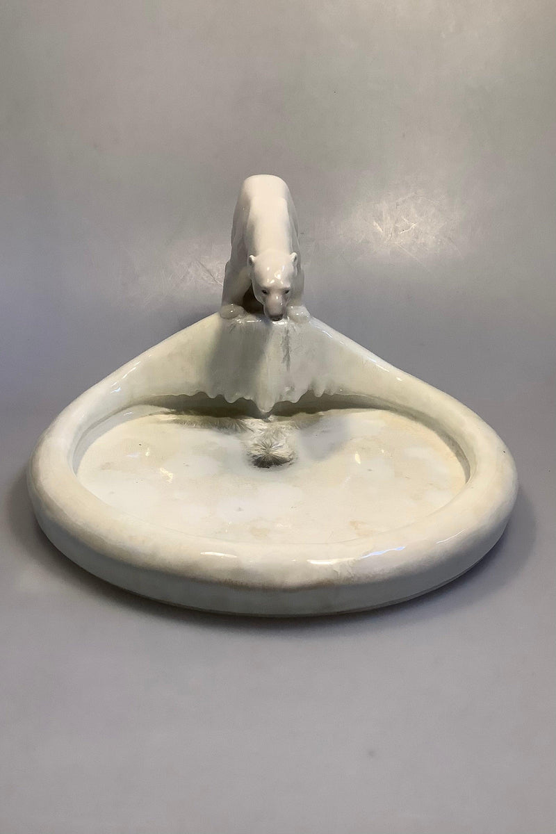 Royal Copenhagen Skål med Isbjørn af Bonnesen, Krystal Glasur af Paul Prochowsky 4 Juli 1923 - Danam Antik