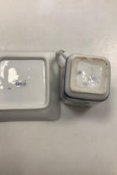 Bing og Grøndahl Blåmalet / Musselmalet Firkantet kopper med underkop med guld - Danam Antik