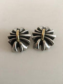 Georg Jensen Sterling Sølv og 18K Guld Lene Munthe Øreringe No 400 - Danam Antik