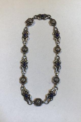Georg Jensen Sterling Sølv Halskæde med Lapis Lazuli No 10 - Danam Antik